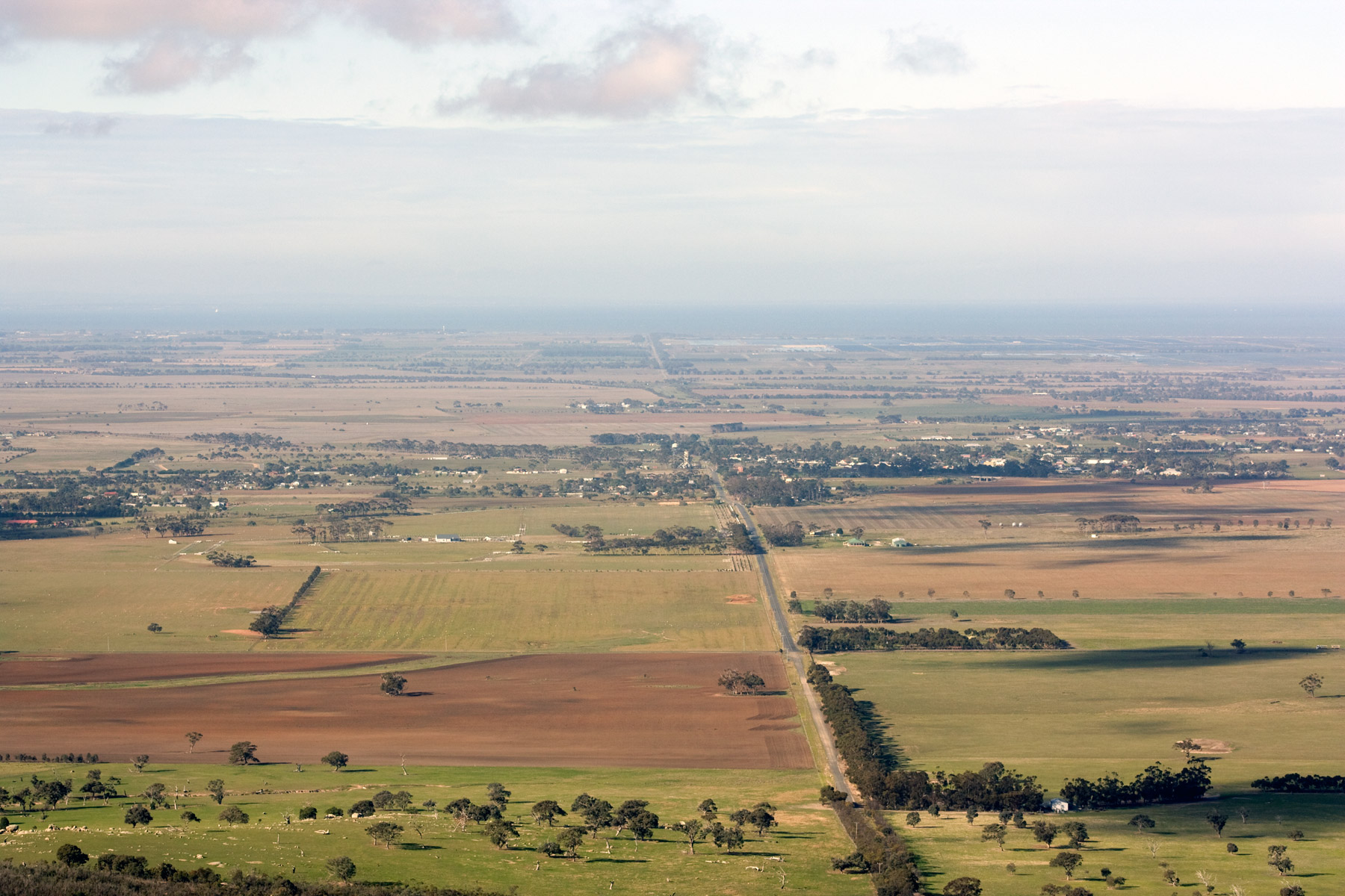 View over Little River and surrounding farmland from Flinders Peak in the You Yangs